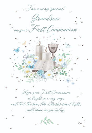 Picture of FOR A VERY SPECIAL GRANDSON FIRST COMMUNION CARD